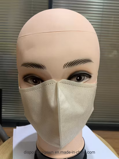 나비 모양의 접힌 부직포 안면 마스크와 이어 루프가 있는 3겹 일회용 3D 보호 안면 마스크