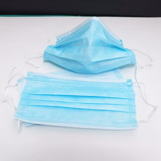고품질 핫 세일 대량 생산 맞춤형 OEM 일회용 3겹 부직포 스펀돈드+멜트블로운+스펀돈드 블루 페이스 마스크